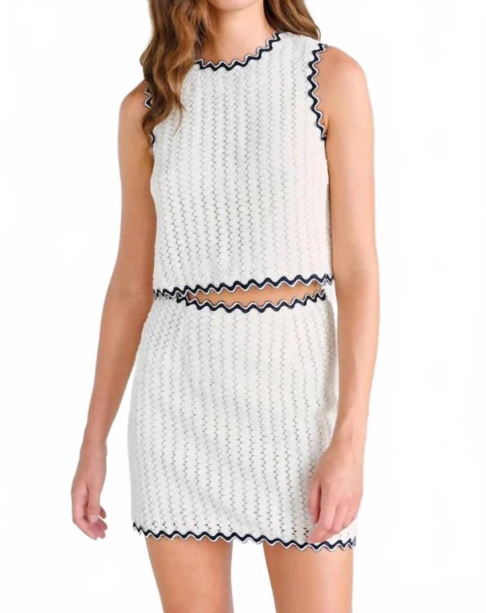 NEW SAYLOR samia crochet mini skirt set in white
